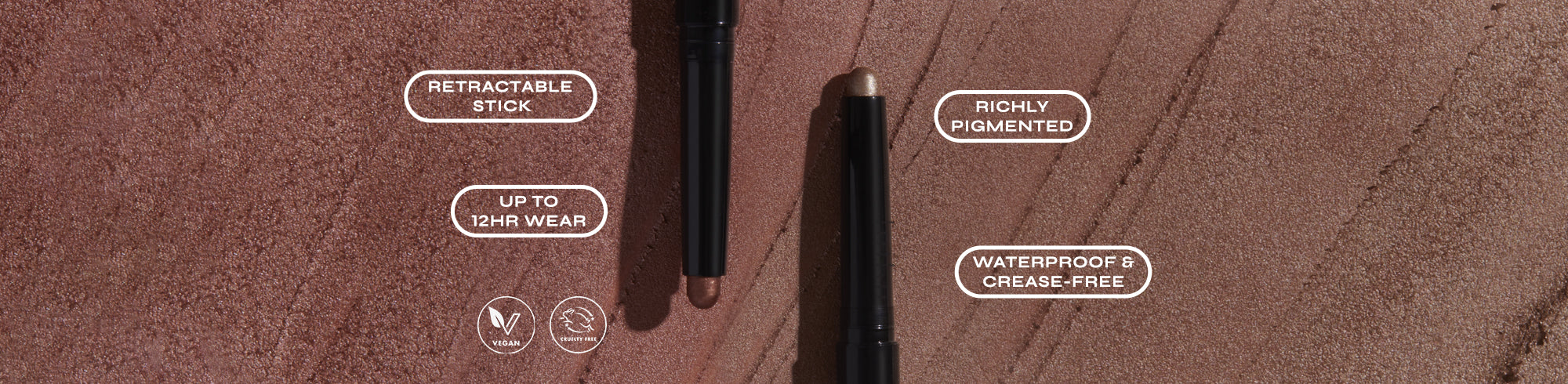 retractable stick, up to 12 hr wear, richly pigmented, waterproof & crease-free